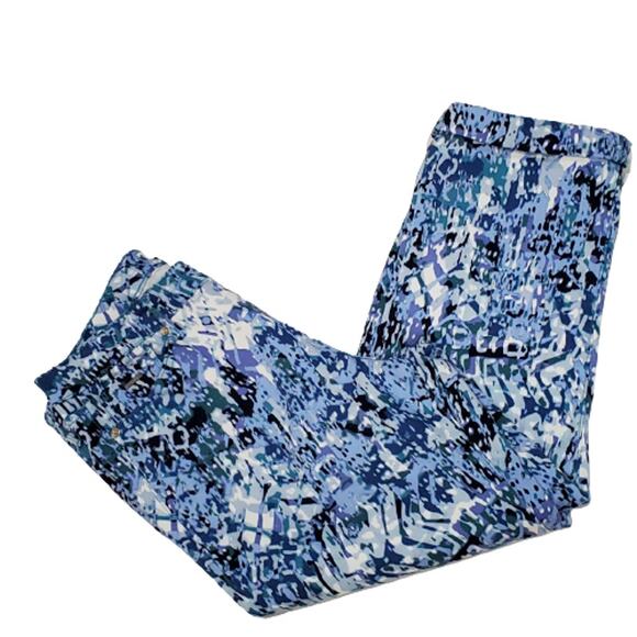 Nine West Jeans Chrystie Capri Multi Blue Hi Rise Size 10 Average - Picture 3 of 9